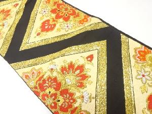 アンティーク　花唐草模様織出し袋帯（材料）